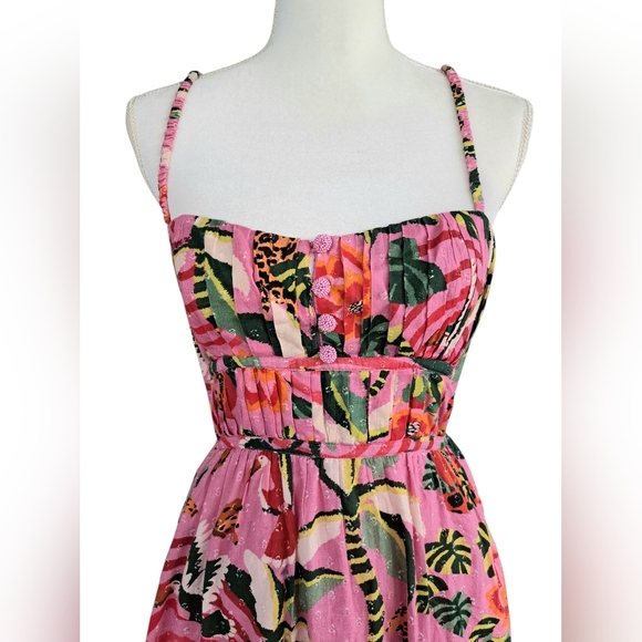 FARM Rio Pink Floral Midi Dress - Picture 6 of 10